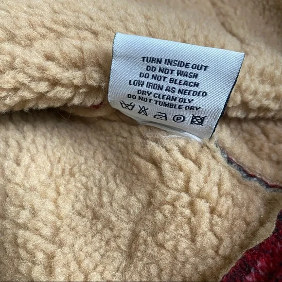 NSF RED SHERPA PLAID BOMBER JACKET SIZE SM - Picture 3 of 9